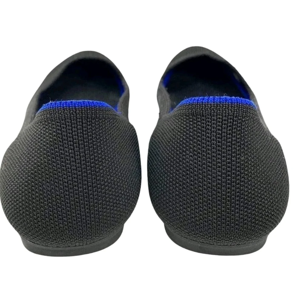 Rothy's Round Toe Black Ballet Flats Slip On Shoes SIZE US W9.5